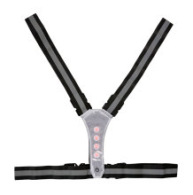 Refleksvest med LED sort/grå - Bikezone